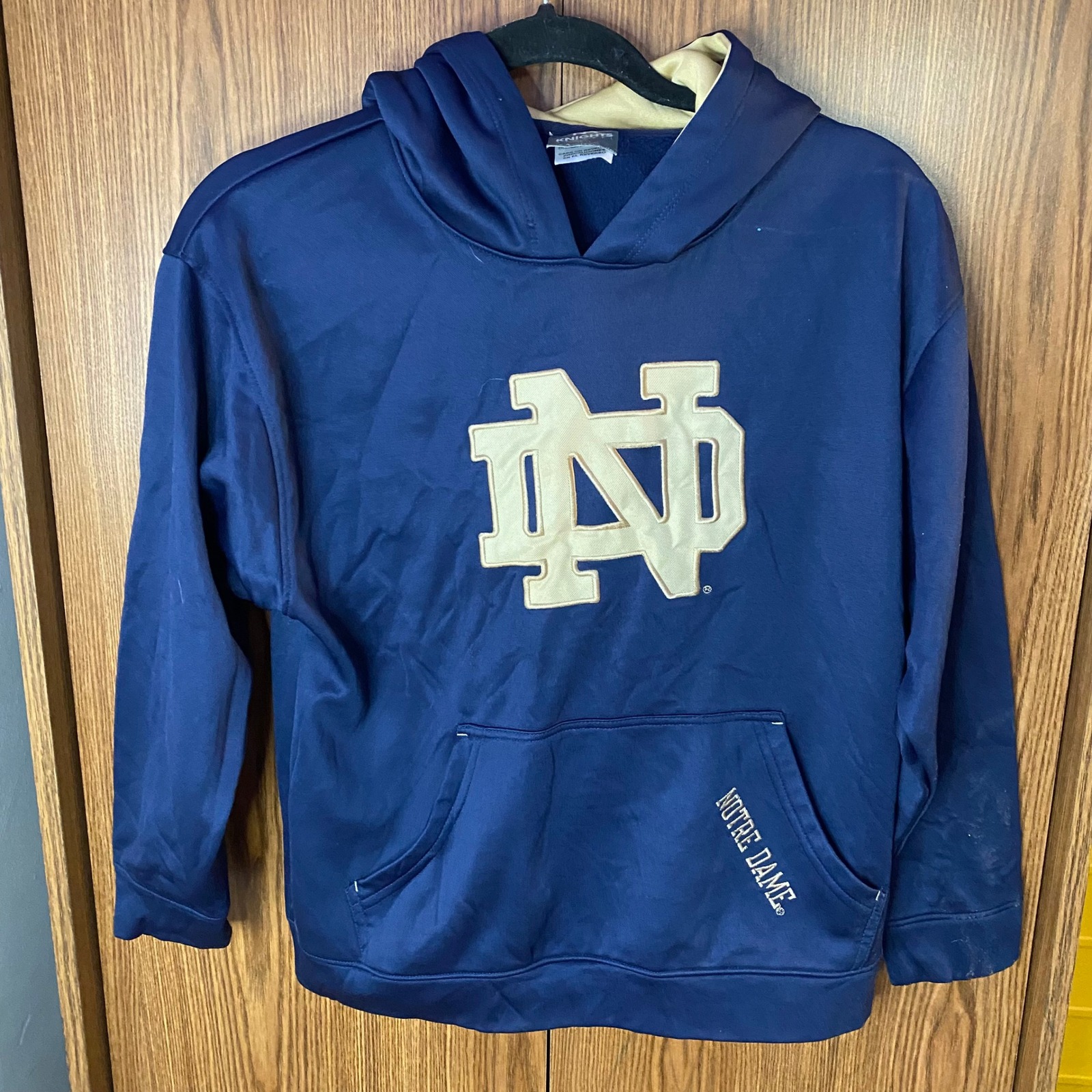 Knights Apparel Notre Dame Hoodie Youth Large 10/12 Navyblue Fighting Irish Ncaa